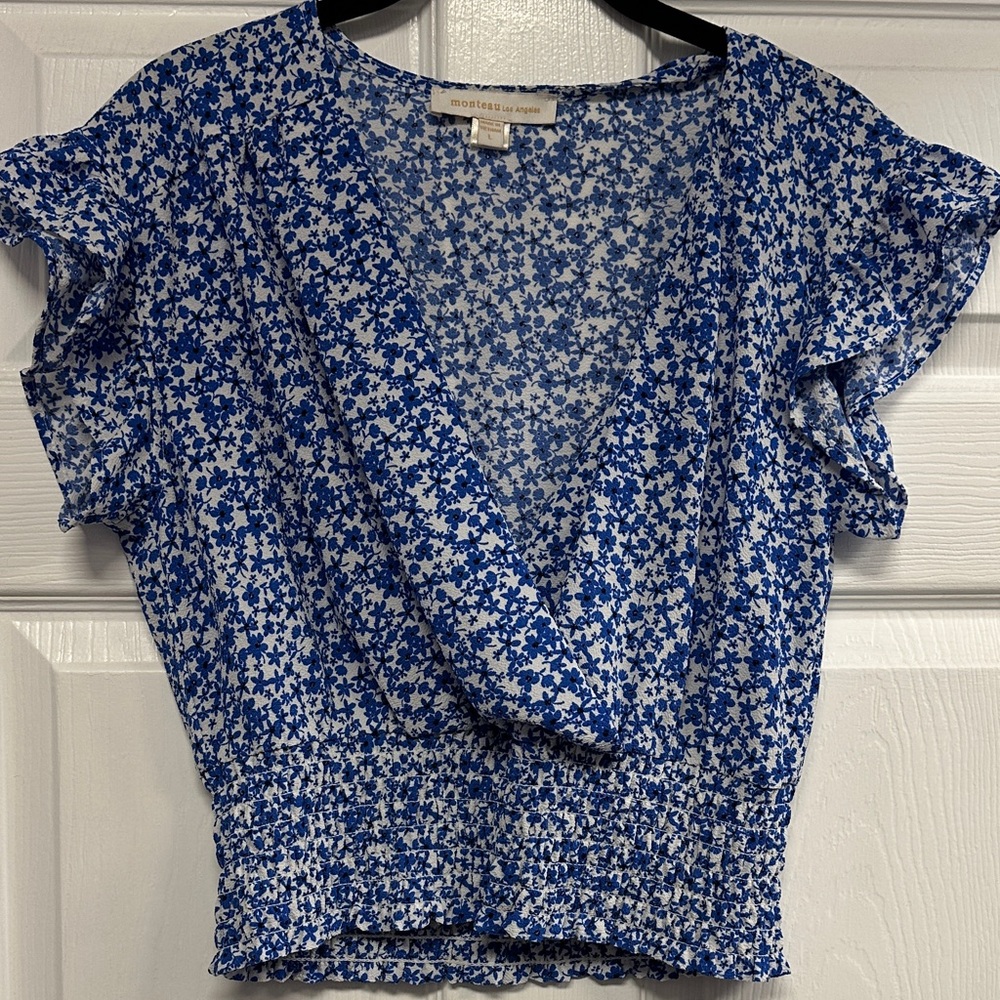 Forever 21 Blue Floral Blouse